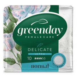 Прокладки GREEN DAY на критические дни 10шт Ultra Normal Dry DELICATE