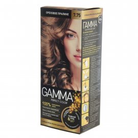 Крем-краска для волос GAMMA Perfect Color стойкая 7.75 Ореховое пралине Окисл.крем 6%
