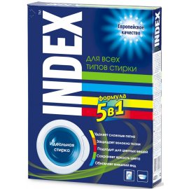 Стиральный порошок INDEX для всех типов стирки для белых и цветных вещей 400г