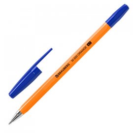 Ручка BRAUBERG Шариковая Синяя Orange,М-500, пишущ.узел 0.7мм,лин.0.35мм