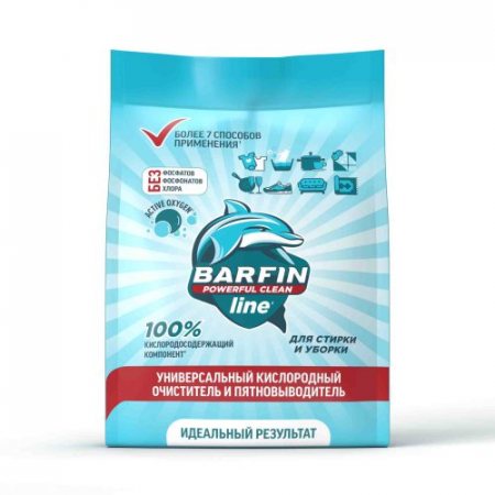 Очиститель + пятновыводитель BARFIN Line Универсальный кислородный 3в1 порошок 1000г