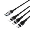 Кабель ВСЁГАЗИН д/зар.3в1, IP/Micro USB/Type-C 1.5м 2.1А ткан.опл.