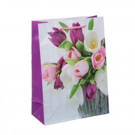 Пакет подарочный LADECOR бумажный 17.5х24х8см Весенние Цветы, 4диз