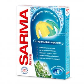 Стиральный порошок SARMA-Active для всех типов стирки для белых и цветных вещей Ландыш 400г