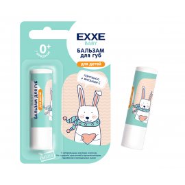 Бальзам для губ EXXE Baby 2вида: пантен+вит.Е/пантен+бисабол+вит.Е, 0+ 4.20г