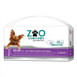 Пеленки для животных ZOO одноразовые впитывающие 60х60 30шт Medium