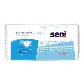 Подгузники для взрослых SUPER SENI Large 30шт CLASSIC 100-150см