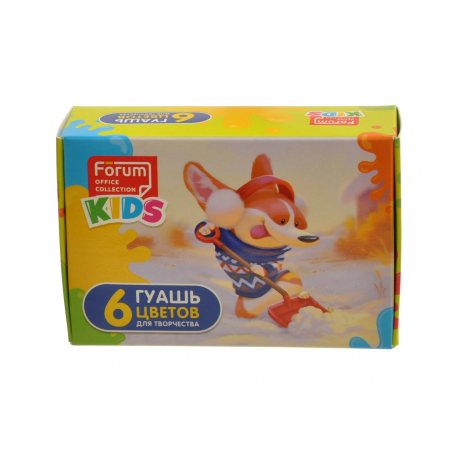 Гуашь FORUM Office Collection Kids 6цв ЗВЕРЯТА баночка 10мл