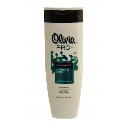 Шампунь для волос OLIVIA Pro Care Сила и Блеск для всех типов экстракт азиатск.цинтеллы Здоровый блеск 350мл