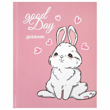 Дневник ЮНЛАНДИЯ 1-4 классов Твердая обложка глянц.ламинация,с подсказом, Bunny