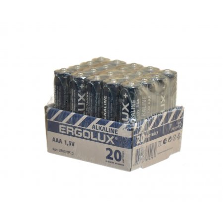 Батарейка ERGOLUX Алкалиновая LR03 AAA 20шт
