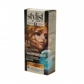 Крем-краска для волос STYLIST COLOR PRO стойкая тон 7.3 сияющая карамель Гиалуроновая серия 115мл