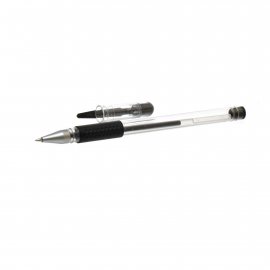 Ручка Bikson Гелевая Черная 0.6мм, резин.держ.