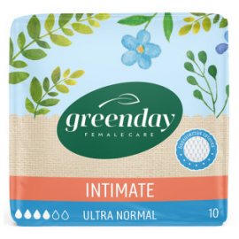 Прокладки GREEN DAY на критические дни 10шт Ultra Normal Dry INTIMATE