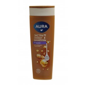 Шампунь для волос AURA 7 активных масел для ослабленных и сухих волос Экстра эффект 380мл