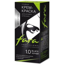 Крем-краска для бровей и ресниц FARA Стойкая №1.0 Черный