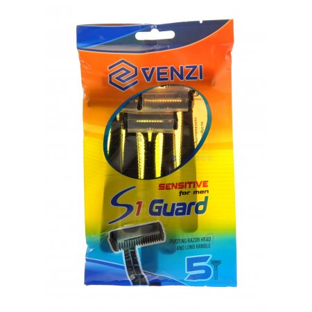Станок бритвенный VENZI for Men 5шт одноразовый S1, 1лезвие, Sensitive Guard