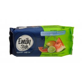 Салфетки влажные Emily Style 72шт Универсальные освежающие Тропические фрукты б/спирта