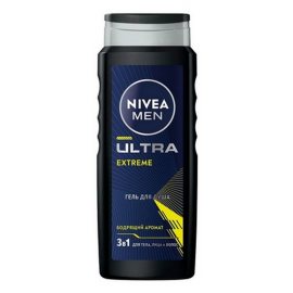 Гель для душа NIVEA Men 3в1 Ultra Extreme Бодрящий аромат 500мл