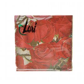 Салфетки бумажные LORI Comfort 16шт 33х33 Двухслойные Розовые розы