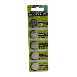 Батарейка ERGOLUX Литиевые СР2016-ВР5 5шт 3V