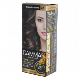 Крем-краска для волос GAMMA Perfect Color стойкая 4.0 Темный шоколад Окисл.крем 6%
