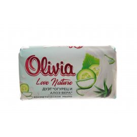 Мыло туалетное Olivia Love Nature Косметическое Дуэт Огурец и алоэ вера 140г