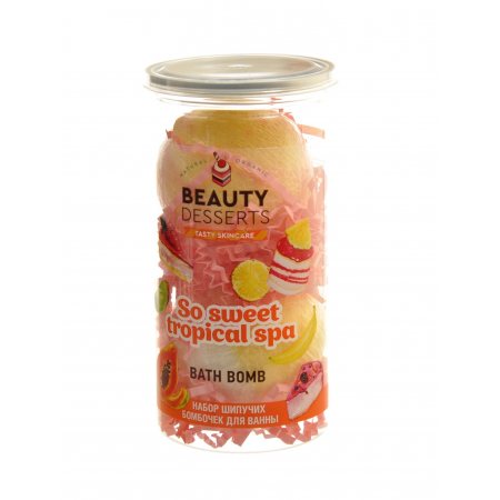 Подарочный набор SO SWEET TROPICFL SPA (Шипучие бомбочки д/ванн 2х110г) №57 Beauty Desserts, жен 220г