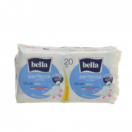 Прокладки BELLA PERFECTA дышащие с крылышками 20шт Ultra Blue Extra Soft