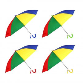 Зонт детский трость полуавтомат 43см, 8спиц сплав пласт.4цв.со свистком