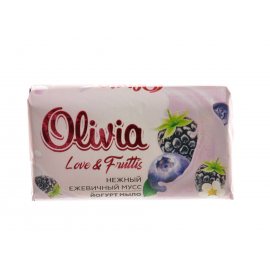 Мыло туалетное OLIVIA Love & Fruttis йогурт Нежный ежевичный мусс 140г