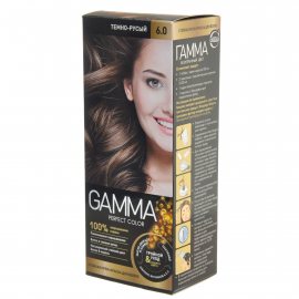 Крем-краска для волос GAMMA Perfect Color стойкая 6.0 Темно-русый Окисл.крем 6%