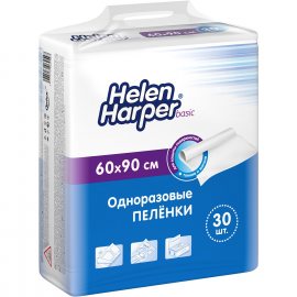 Пеленки HELEN HARPER одноразовые впитывающие 60х90 30шт basic