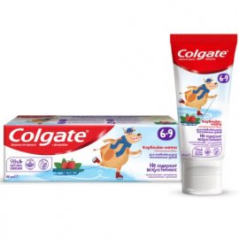 Зубная паста COLGATE с фторидом 6-9лет, для появляющихся постоянных зубов Клубника-Мята 60мл