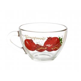 Кружка для чая стекло 1416 Полезные фрукты микс