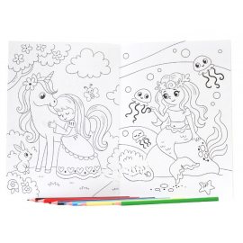Раскраска А4 С карандашами Для девочек