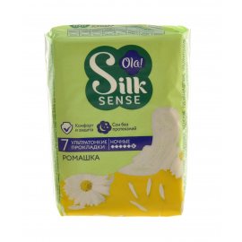 Прокладки OLA! Silk Sense с крылышками 7шт Ромашка Ultra Night