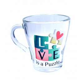 Кружка для чая 200мл стекло 1649 Live is a Puzzle