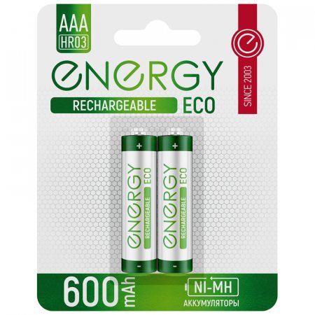 Аккумулятор ENERGY Eco NIMH-600-HR03/2В, ААА