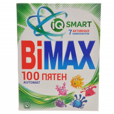Стиральный порошок BIMAX Автомат 100 ПЯТЕН IQ SMART 7 Акт.комп. 400г