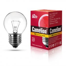 Лампа электрическая CAMELION E27 60W 2700К, Теплый свет 60/А/CL/E27, Б230-60-6