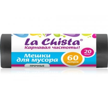 Мешок для мусора LA CHISTA 60л 20шт черные,прочн.