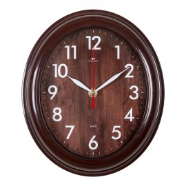 Часы РУБИН настенные овал 22.5х26.5см корпус коричневый, Классика