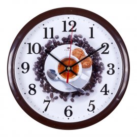 Часы РУБИН настенные круг D-22см корп.коричневый Кофе