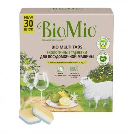 Таблетки для посудомоечных машин BioMio 30шт с эфир.маслами Бергамота и Юдзу Экологич. 600г