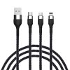 Кабель ВСЁГАЗИН д/зар.3в1, IP/Micro USB/Type-C 1.5м 2.1А ткан.опл.