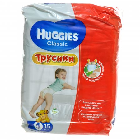 Подгузники-трусики HUGGIES Classic 9-14кг 15шт M(4)