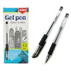 Ручка INTELLIGENT Гелевая Черная 0.5мм, проз.корп,рез.грип