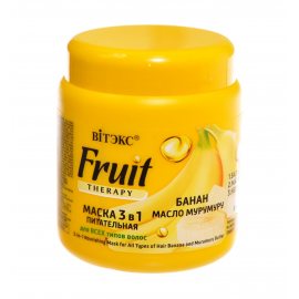 Маска для волос BITЭКС Fruit Therapy Питательная для всех типов волос 3в1 БАНАН И МАСЛО МУРУМУРУ 450мл