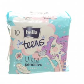 Прокладки BELLA For Teens дышащие с крылышками 10шт Ultra Sensetive супертонкие жен.Extra Soft